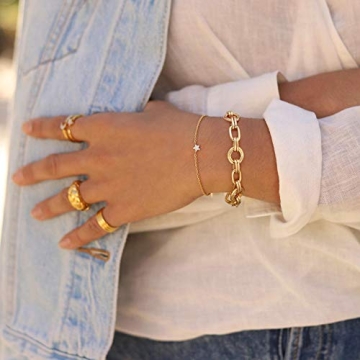 Elegant 18K Gold Plated Chunky Oval Link Bracelet