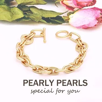 Elegant 18K Gold Plated Chunky Oval Link Bracelet