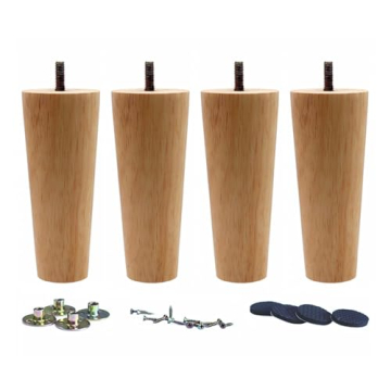 Upgrade Your Furniture with WEICHUAN Round Solid Wood Legs (Set of 4, 6")