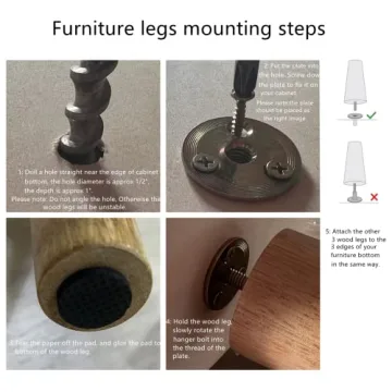 WEICHUAN Solid Wood Sofa Legs Set - Upgrade Your Furniture