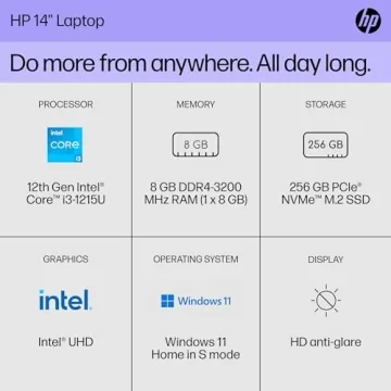 HP 14 Inch Laptop with Intel Core i3 2024 Model