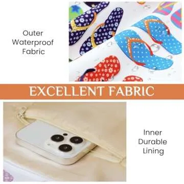 Clothirily Beach Bag for Women - Large Beach Tote Bag, Waterproof Sandproof Beach Bag with Zipper, Large Swim Pool Beach Tote, Slippers