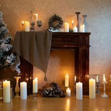 MOZEAL Ivory Pillar Candles - Elegant & Smokeless Set of 2