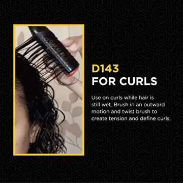 Denman Curly Hair Brush D143 - 5 Row Styling Mini Brush With Long Handle for Detangling, Separating, Shaping and Defining Curls and Smoothing Hair- For Women and Men