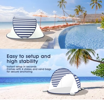 Lightweight Portable Beach Tent with UPF 50+ Protection