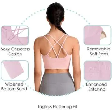 Comfortable Cross Back Sport Bras for Active Women