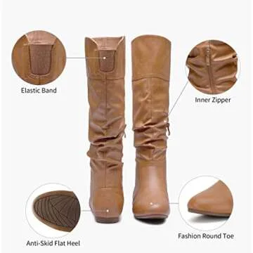 Jeossy Women's Slouch Knee High Boots for All Occasions