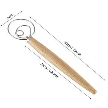 Sunmei Bread Baking Tool Set for Homemade-1 Premium Stainless Steel Dough Whisk, 1 Scraper, 1 Ergonomic Lame Bread Slashing Tool with 5 Sharp Blades and Leather Protective Cover for Bread, Cake, Pizza