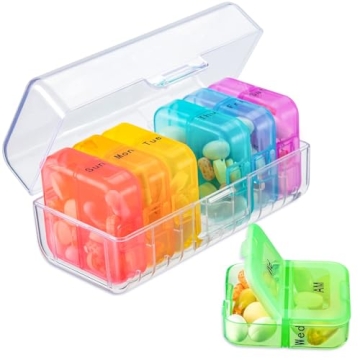 Zoksi Pill Organizer - Weekly 7-Day BPA Free Travel Pill Box