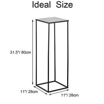 Black Plant Stand Pedestal Stand - 2 Pcs Metal Plant Stand, 31.5in Tall Flower Stand Vase Flower Holder, Wedding Centerpieces for Table, Corner Planter Pot Rack for Living Room, Home, Patio Decor