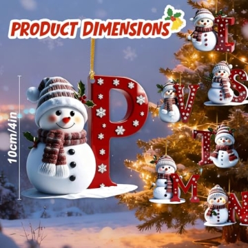 Snowman Christmas Ornaments - Custom Letter Ornaments for Festive Decor