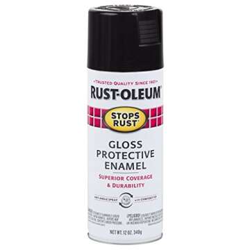 Rust-Oleum 7779830 Stops Rust Spray Paint, 12 oz, Gloss Black
