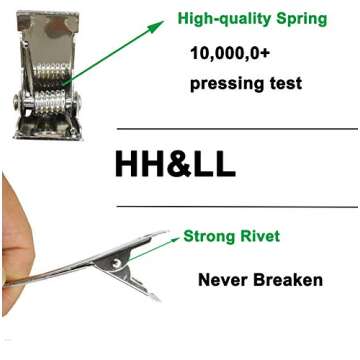 HH&LL 3.5 Inches Hair Clips Duckbill Clips Alligator Clips Silver Metal Styling Clips Pins for Sectioning and Curling by Hairdresser or Home DIY - 24 Pack (Silver Metal)