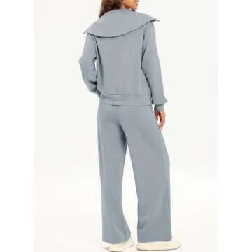 Aleumdr Women's Fleece Sweatpants Set Ideal for Travel & Comfort