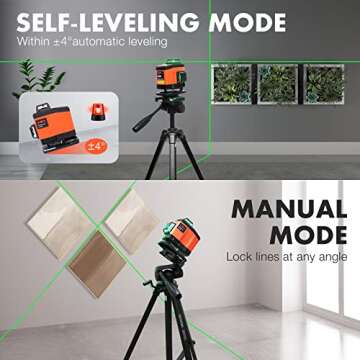 DOVOH 4x360° Laser Level 360 Self Leveling, 16 Line Laser Leveler for Construction Floor Tiling and...