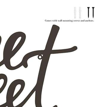 Lavish Home Home Decor Wall Sign - Home Sweet Home Decorative 3D Word Art Wall Decor - Modern Rustic...