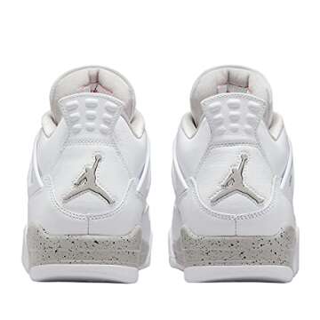 Nike Men's Air Jordan 4 Retro White Oreo, White/Tech Grey/Black/Fire Red, 7.5