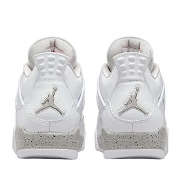 Nike Men's Air Jordan 4 Retro White Oreo, White/Tech Grey/Black/Fire Red, 7.5