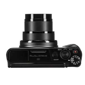 Canon Powershot SX740 HS Compact Camera Bundle - Includes 2 x 64GB Memory Cards, RGB Video Light, LCD Hood with Magnifier, Gripster Tripod, and More (Black) (Renewed)