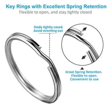 YHYZ Assorted Metal Key Rings - Durable & Versatile