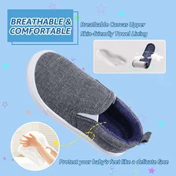 STQ KIDS Toddler Slip-on Canvas Shoes for Boys