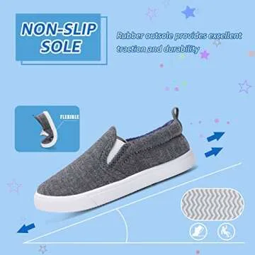 STQ KIDS Toddler Slip-on Canvas Shoes for Boys