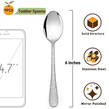 9-Piece Kids Stainless Steel Spoons Set for Toddlers