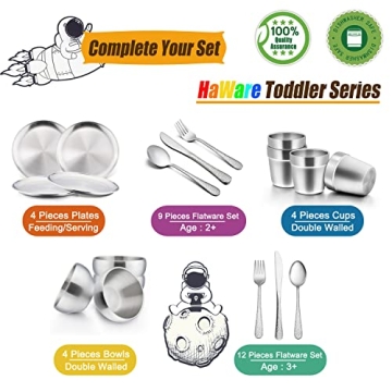 9-Piece Kids Stainless Steel Spoons Set for Toddlers