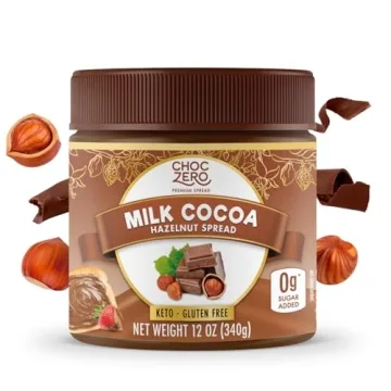 ChocZero Milk Chocolate Hazelnut Spread - Keto Friendly, No Sugar Added, Best Low Carb Dessert, Perf...