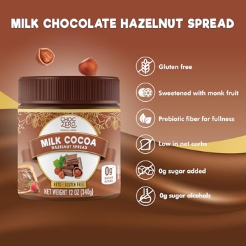 ChocZero Keto Milk Chocolate Hazelnut Spread - Sugar-Free Delight