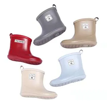 Tree Grandpa Kids Rain Boots Size 8 for Boys Girls Toddler Rain Shoes,Lightweight and Waterproof Baby rain boots with Easy on