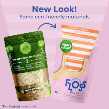 SmartLifeco Biodegradable Dental Floss Picks - Plant Based Tooth Flosser for Adults & Kids | Eco-Fri...