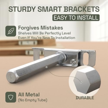 Natural Wood Floating Shelves Set of 2 - Premium Quality