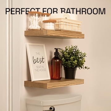 Natural Wood Floating Shelves Set of 2 - Premium Quality