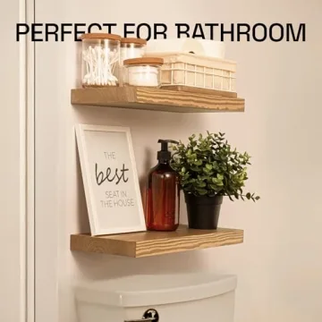 Natural Wood Floating Shelves Set of 2 - Premium Quality