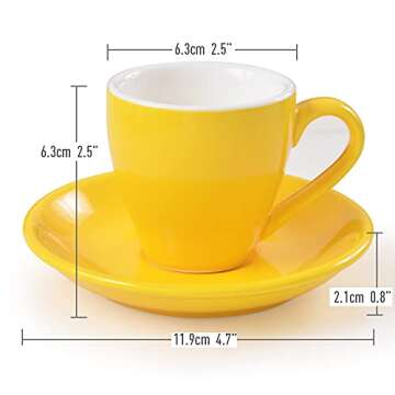 ionEgg Porcelain Espresso Cup with Saucer, Espresso shot Cup, 80ml/2.7Oz, Green