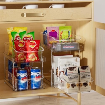 Delamu Clear Under Sink Organizers, 2-Tier Multi-Purpose
