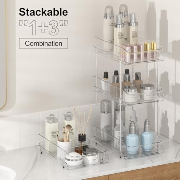 Delamu Clear Under Sink Organizers, 2-Tier Multi-Purpose