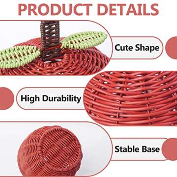 Fruit Bowls, Creative Fruit-shaped Rattan Fruit Basket, Snack Basket, Antique Vine Fruit Tray Storag...