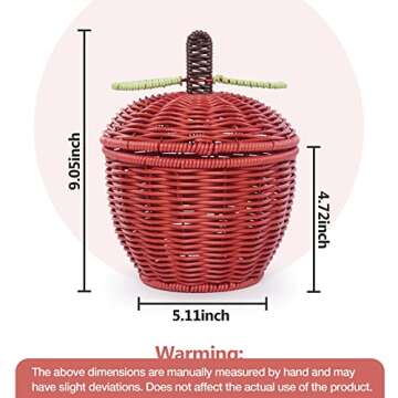 Fruit Bowls, Creative Fruit-shaped Rattan Fruit Basket, Snack Basket, Antique Vine Fruit Tray Storage Basket, Household Fruit Dish, Knitted Storage Box, Gift Packing Fruit Bowls