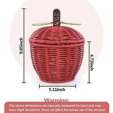 Fruit Bowls, Creative Fruit-shaped Rattan Fruit Basket, Snack Basket, Antique Vine Fruit Tray Storage Basket, Household Fruit Dish, Knitted Storage Box, Gift Packing Fruit Bowls