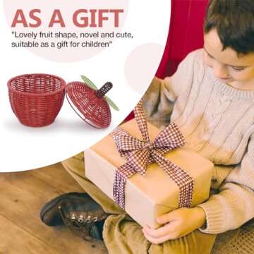 Fruit Bowls, Creative Fruit-shaped Rattan Fruit Basket, Snack Basket, Antique Vine Fruit Tray Storage Basket, Household Fruit Dish, Knitted Storage Box, Gift Packing Fruit Bowls