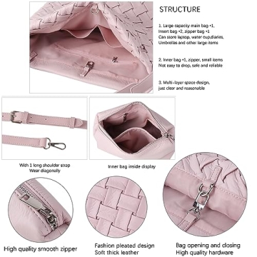 JINMANXUE Women Boston Bag - Vegan Leather Fashion Handbag