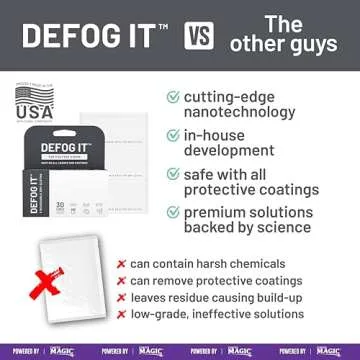 DEFOG IT Powered by Nano Magic | Reusable Anti Fog Dry Cloths | 3-Pack (up to 30 Uses) | Military-Grade Ideal for Eyeglasses Camera Lenses Goggles Face Shield, Exhale Activation, No Streaks