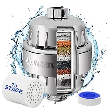 15 Stage Shower Filter - High Output Hard Water Solution for Healthier Skin & Hair