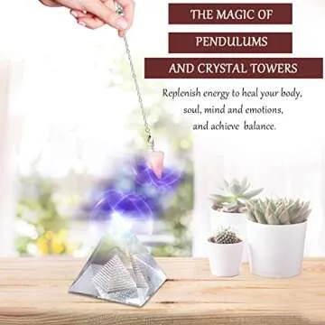 AMill 23PCS Natural Crystals and Healing Stones Set, 7 Raw Chakra Stones,10pcs Tumbled Stones, Pink Pillar Crystal Necklaces & Pendulum, White Pyramid & Pillar, 50g Stones Assorted, Wooden Box