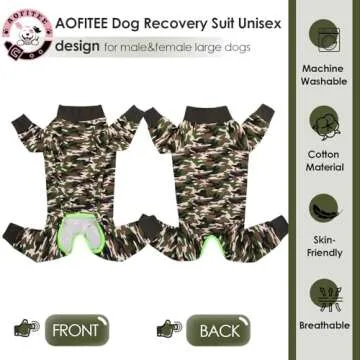 AOFITEE Dog Recovery Suit After Surgery Dog Onesie, Dog Surgical Recovery Shirt for Abdominal Wounds, Camo Dog Pajamas Bodysuit for Medium Large Dog Cone Alternative, Full Body for Shedding, XXL