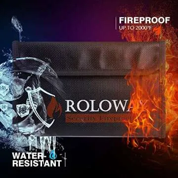 ROLOWAY Compact Fireproof Bag for Documents & Valuables