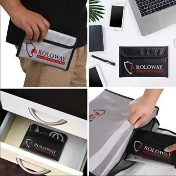 ROLOWAY Compact Fireproof Bag for Documents & Valuables