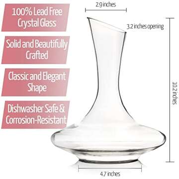 Elegant Wine Decanter with Aerator for Perfect Pouring